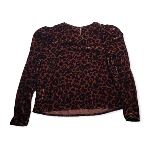NWT Dolan Anthropologie Charley Velvet Leopard Blouse - Picture 4 of 8